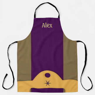 Custom Striped Royale purple and gold Apron