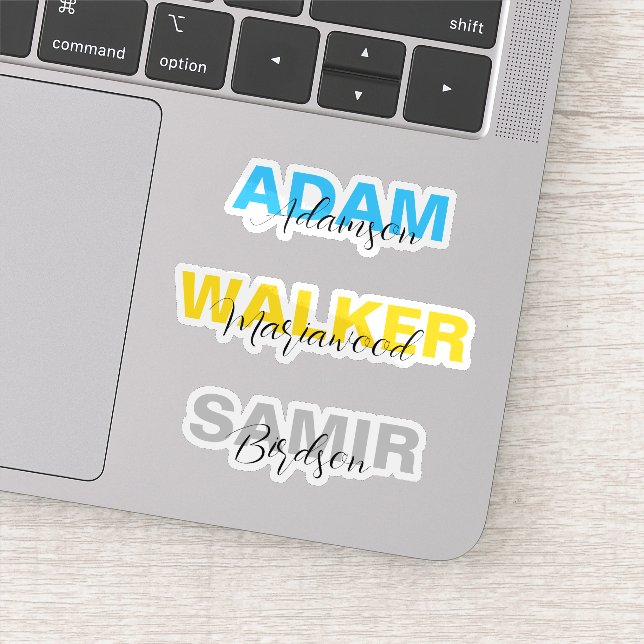 Custom Stylish Full Name Stickers for Boys (Vinyl) (Detail)