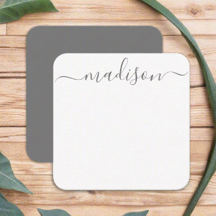 Custom Stylish Grey Typography Name Script  Card