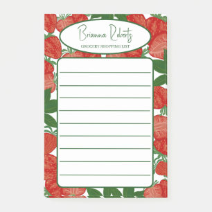 Custom stylish Grocery Shopping List Strawberries Post-it Notes
