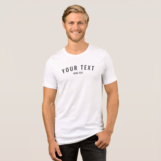Custom Stylish Modern Simple Template Mens White Tri-Blend Shirt (Front Full)