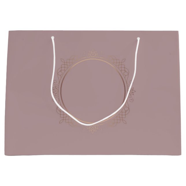Custom Stylish Rose Gold Blank Template Elegant Large Gift Bag (Front)