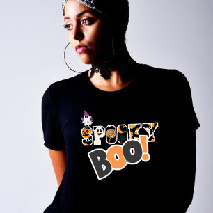 Custom Stylish Spooky Boo Halloween  Tri-Blend Shirt