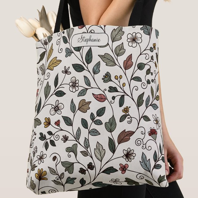 Custom Stylish Whimsical Botanical Vine Carryall  Tote Bag (Creator Uploaded)