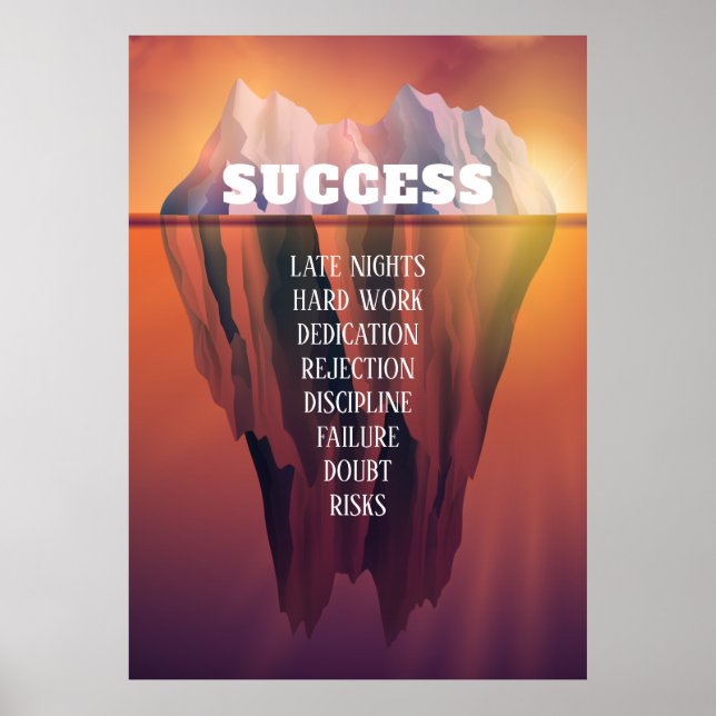 Custom Success Iceberg Motivational Poster (Front)