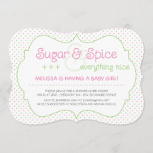 Custom Sugar and Spice Baby Shower Invitation