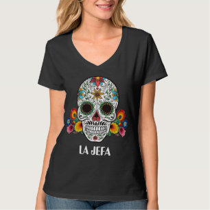 Custom SUGAR SKULL Short Sleeve Women V-neck T-Shirt