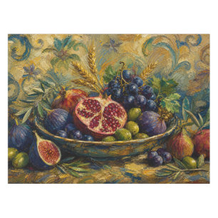 Custom Sukkah Banner, Seven Species Israel Sukkot Tablecloth