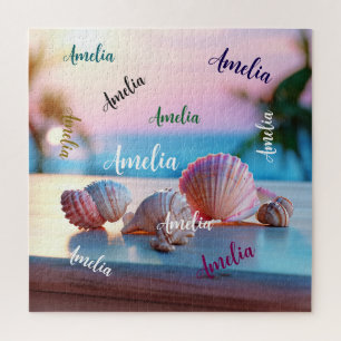 Custom Summer Beach Elegant Jigsaw Puzzle