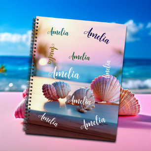 Custom Summer Beach Elegant Notebook