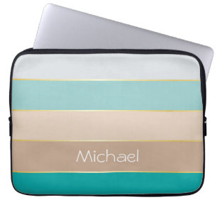 Custom Summer Colors Color Block Stripes Laptop Sleeve