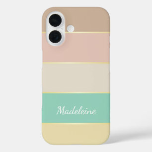 Custom Summer Colours Colour Block Stripes iPhone 16 Case