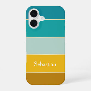 Custom Summer Colours Colour Block Stripes iPhone 16 Case