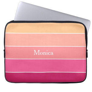 Custom Summer Colours Colour Block Stripes Laptop Sleeve