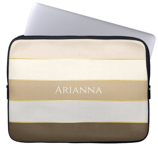 Custom Summer Colours Colour Block Stripes Laptop Sleeve (Front)