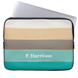 Custom Summer Colours Colour Block Stripes Laptop Sleeve