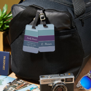 Custom Summer Colours Colour Block Stripes Luggage Tag