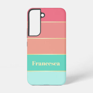 Custom Summer Colours Colour Block Stripes Samsung Galaxy Case