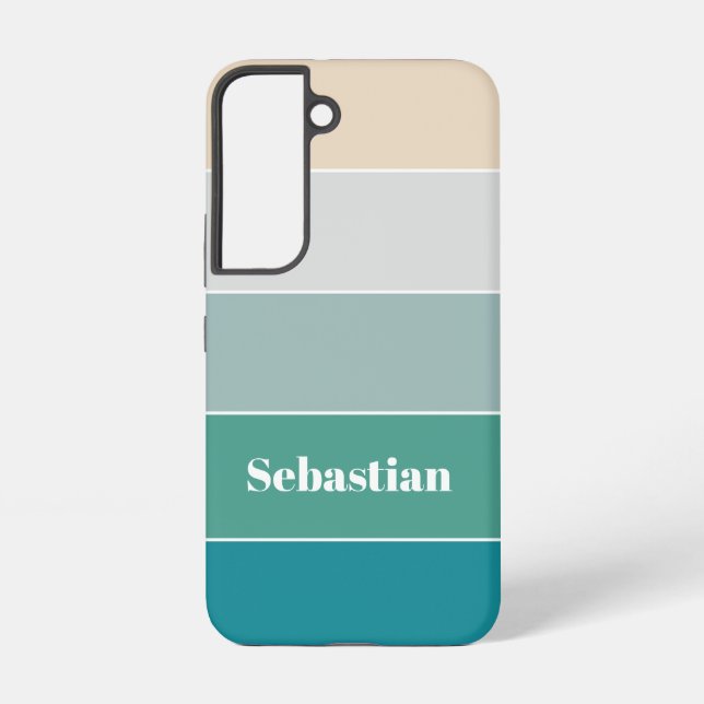 Custom Summer Colours Colour Block Stripes Samsung Galaxy S22 Case (Back)