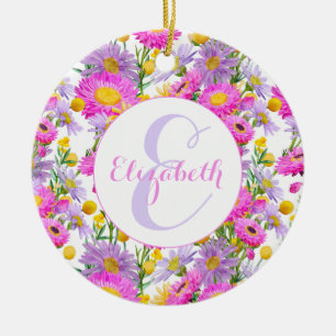 Custom Summer Cottage Garden White Ceramic Tree Decoration