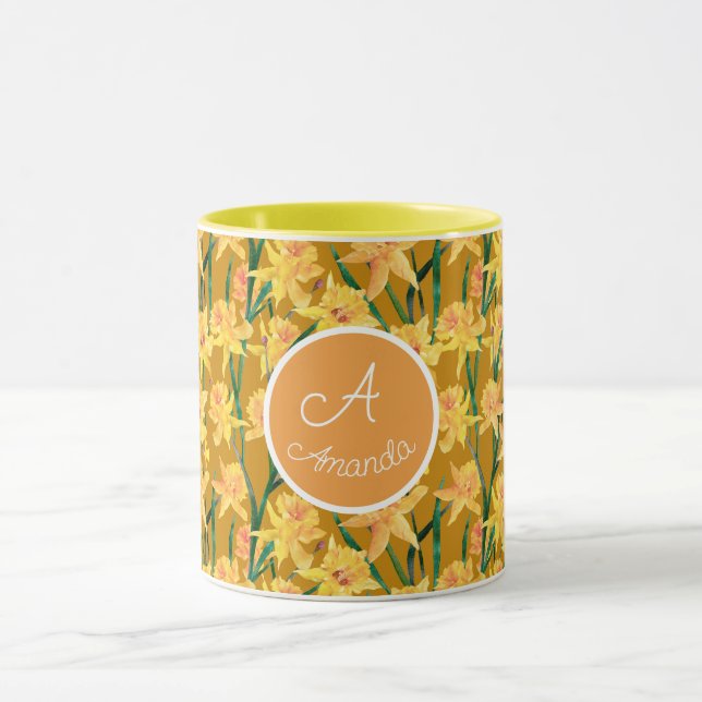 Custom Summer Daffodil Pattern Mug (Center)