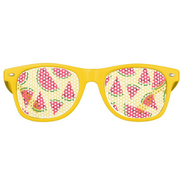 Custom, Summer fun retro style watermelon pattern, Sunglasses (Front)