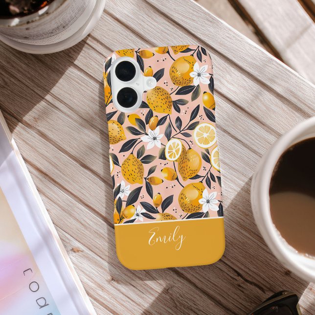 Custom Summer Lemon Pattern iPhone Case (Creator Uploaded)