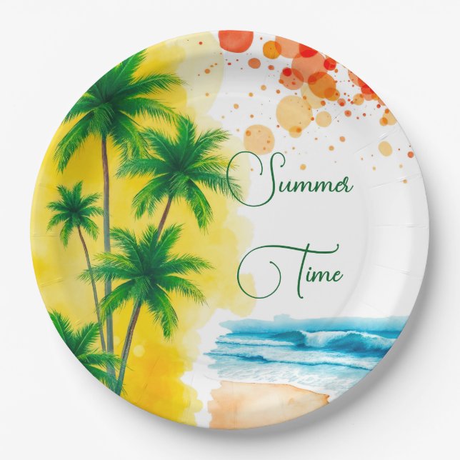 Custom Summer Party design Paper Plate (Front)