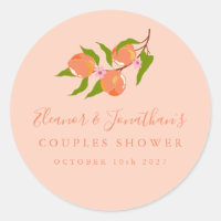 Custom Summer Peach Fruit Boho Couples Shower