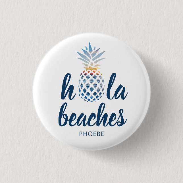 Custom Summer Pineapple Seaside Vacation 3 Cm Round Badge (Front)