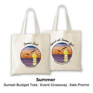 Custom Summer Sunset Event Sale Branded  Tote Bag
