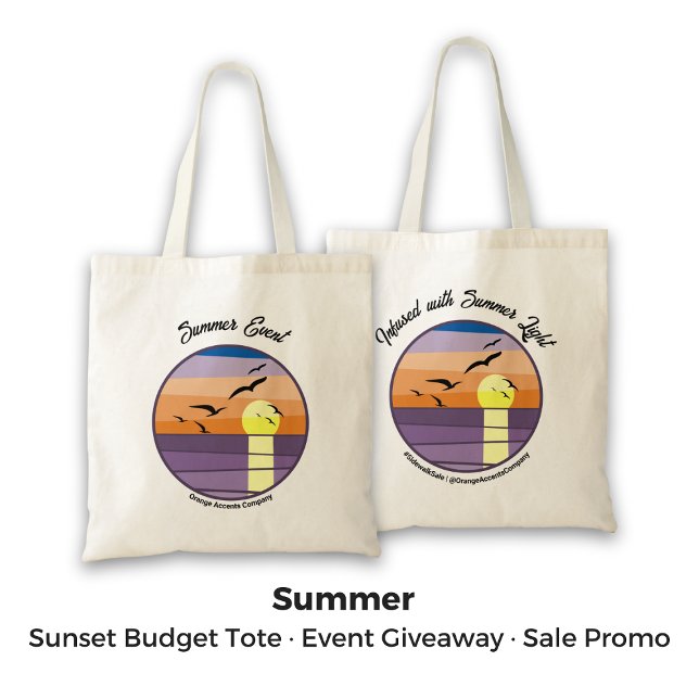 Custom Summer Sunset Event Sale Branded  Tote Bag (Custom Summer Sunset Event Sale Branded Tote Bag)