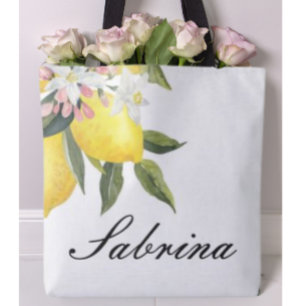 CUSTOM SUMMER TOTE BACK WITH LEMONS
