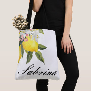 CUSTOM SUMMER TOTE BACK WITH LEMONS BAG