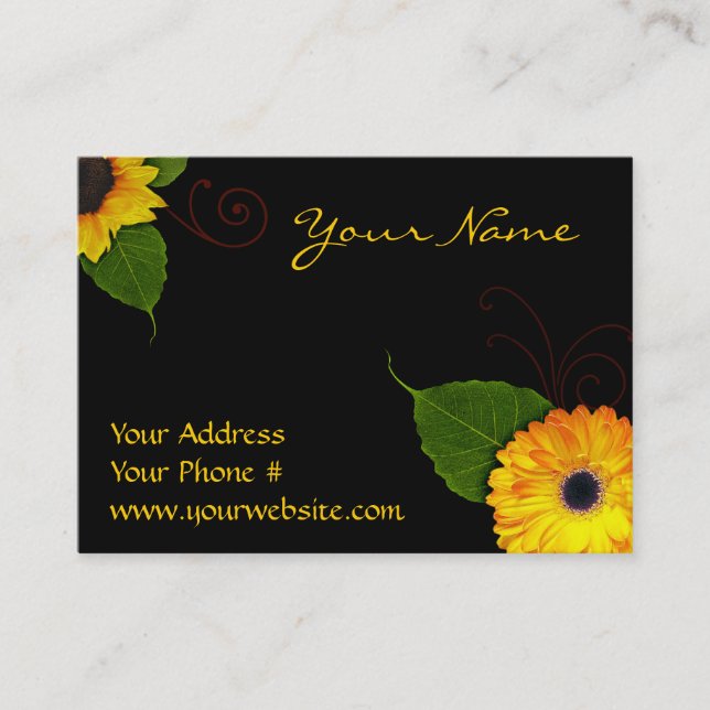 Custom Sunflower Business Cards (Front)