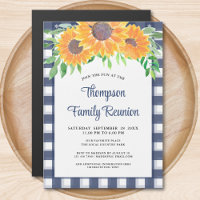 Custom Sunflower Family Reunion Invitation