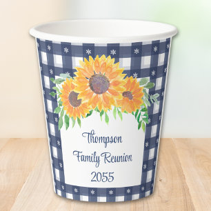 Custom Sunflower Family Reunion  Paper Cups