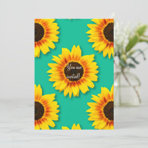 Custom Sunflower Floral Paper Party  Invitation
