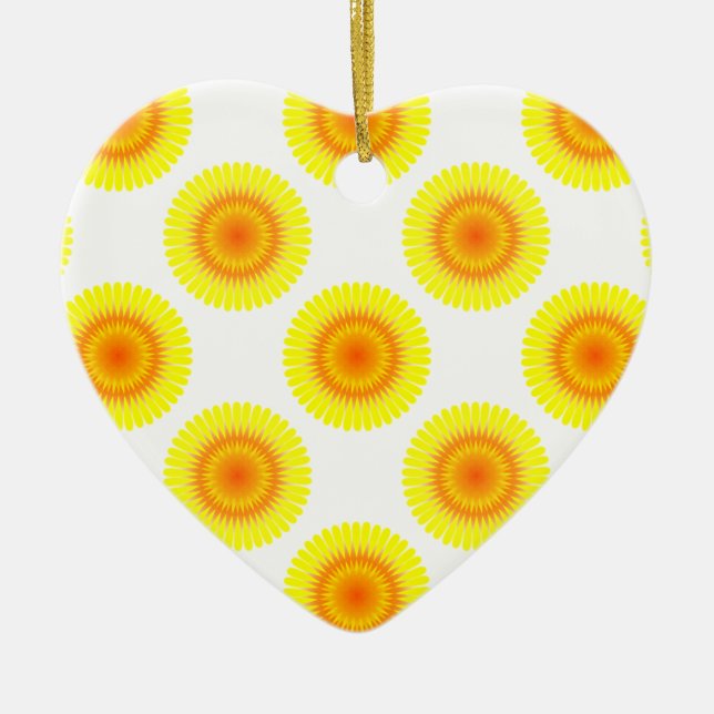 Custom Sunflower Pattern Ceramic Tree Decoration (Front)