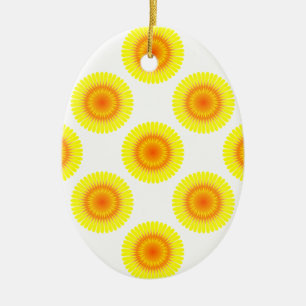 Custom Sunflower Pattern Ceramic Tree Decoration
