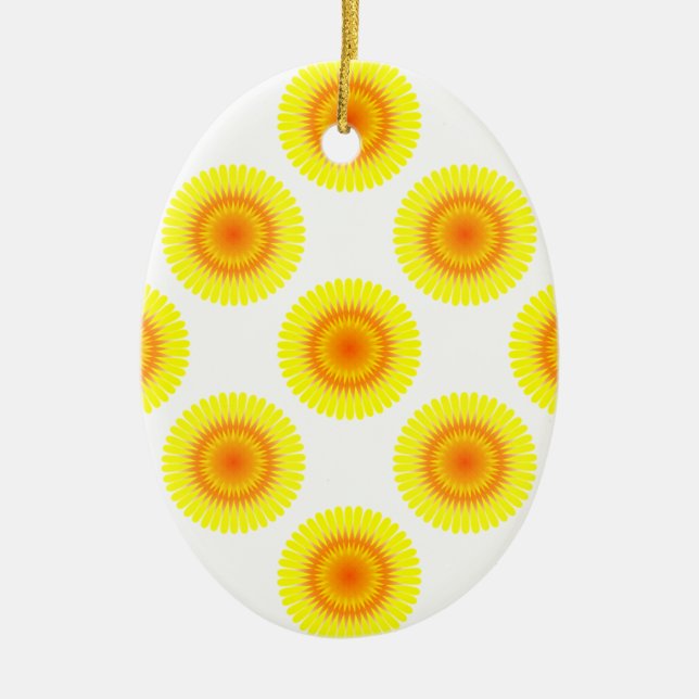 Custom Sunflower Pattern Ceramic Tree Decoration (Front)