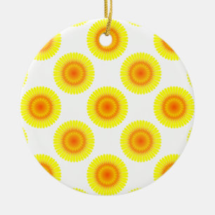 Custom Sunflower Pattern Ceramic Tree Decoration