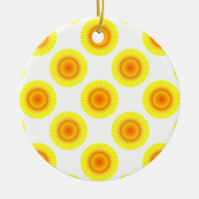 Custom Sunflower Pattern Ceramic Tree Decoration (Front)