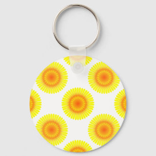 Custom Sunflower Pattern Key Ring