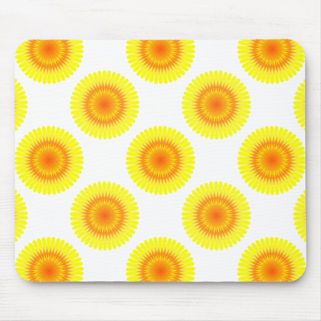Custom Sunflower Pattern Mouse Mat (Front)