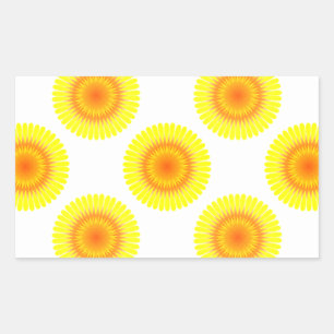 Custom Sunflower Pattern Rectangular Sticker