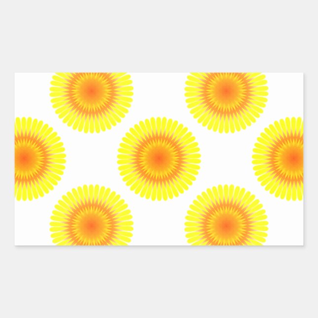 Custom Sunflower Pattern Rectangular Sticker (Front)