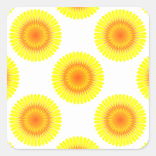 Custom Sunflower Pattern Square Sticker
