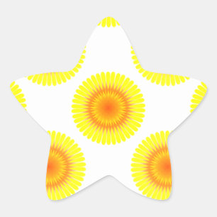 Custom Sunflower Pattern Star Sticker