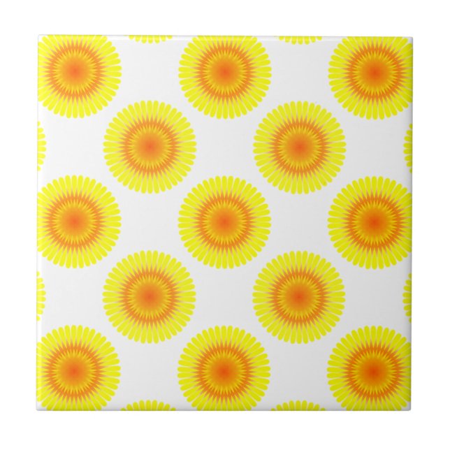 Custom Sunflower Pattern Tile (Front)